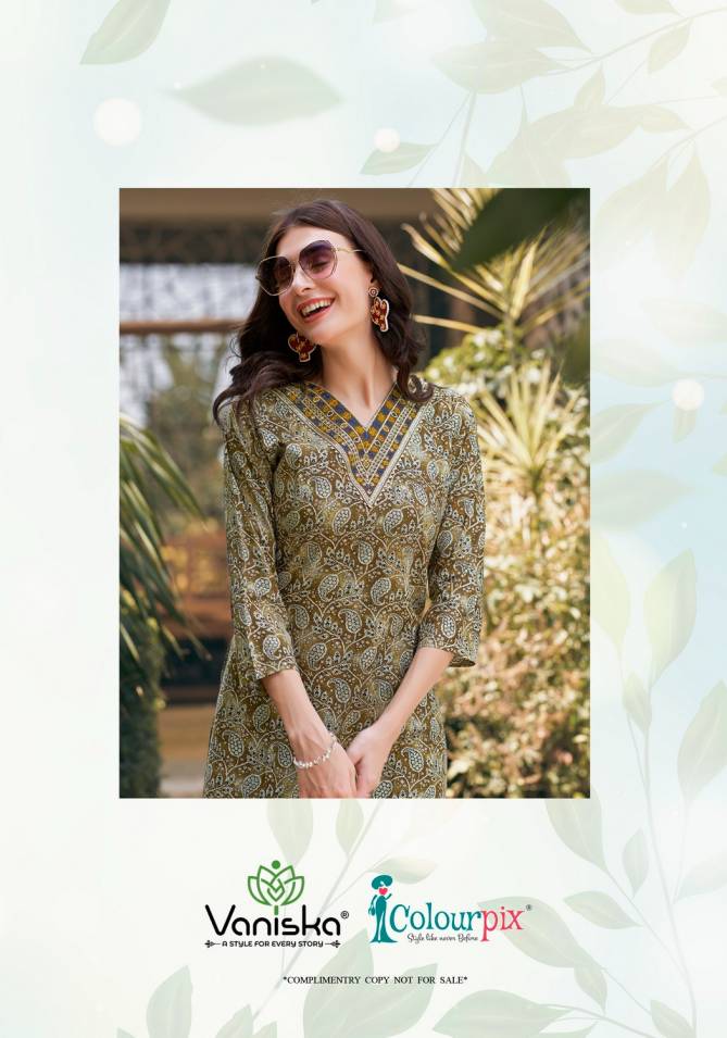 Charming Vol 1 By Vaniska Rayon Foil Printed Kurtis Wholesale Price In Surat